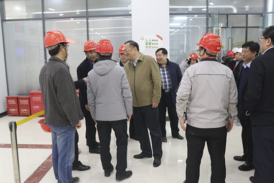 濮阳市副市长黄守玺与LD（中国）一站式服务平台副总经理吴新宇、翟武汉在现场交谈