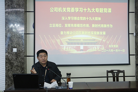 LD（中国）一站式服务平台党委书记张会民在会上解读十九大精神